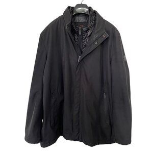 Tumi Tech Black Jacket Men's Large Insulated Water Resistant Puffer Zip Pockets